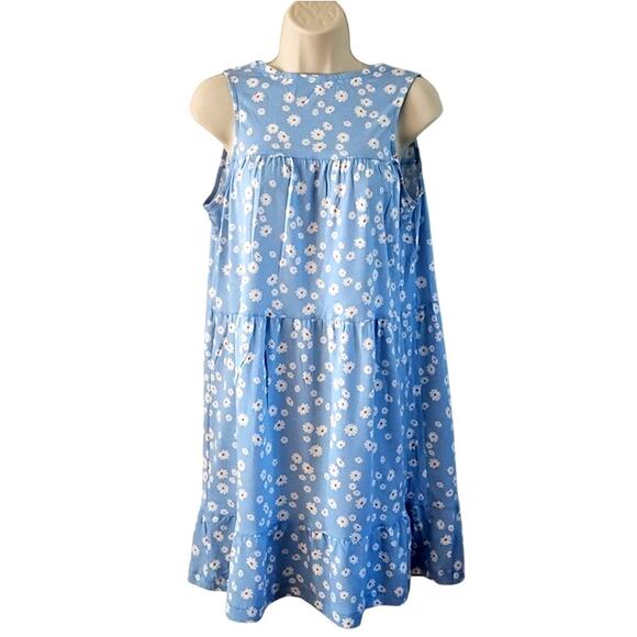 NWOT Koolaburra by UGG Women Blue Daisy Print Tiered Sleeveless Dress Size Small - Picture 2 of 7